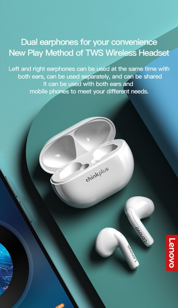 S5ed26ace12a643ae841bd29cebd19b43y Lenovo XT93 Bluetooth Earbuds with Dual HD Mic