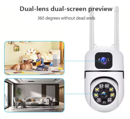 6MP HD Dual Screen AI Wifi Surveillance PTZ Camera