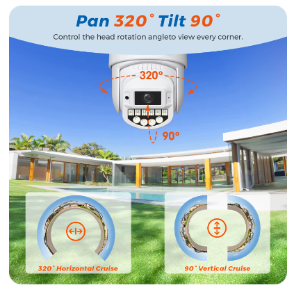 10MP Wifi PTZ Camera Outdoor Dual Lens 5X Digital Zoom