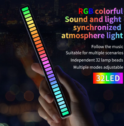 Smart RGB Pickup Lamp 32 LED Sound Control Lights