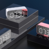 Bluetooth Speaker Digital Alarm Clock Large LED Mirror Screen Electronic Clocks FM Radio Phone Holder Bedroom Office Decorations