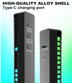 LED Sound Control Lights RGB 3D Pickup Lights Smart APP Control Music Rhythm Atmosphere Light for Gaming Desktop Decora LED Lamp