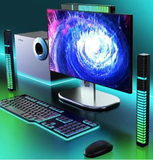 LED Sound Control Lights RGB 3D Pickup Lights Smart APP Control Music Rhythm Atmosphere Light for Gaming Desktop Decora LED Lamp