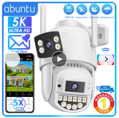 10MP Wifi PTZ Camera Outdoor Dual Lens 5X Digital Zoom