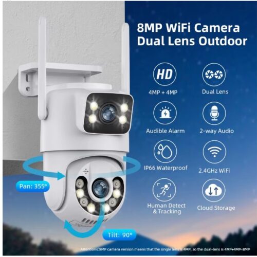 ICSEE 8MP Dual-Lens PTZ WIFI Camera