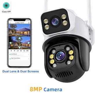 WiFi PTZ CCTV 8MP Night Vision Color Camera ICSEE App