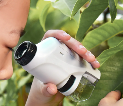 Handheld Battery Powered With LED Light Kids Science Microscope