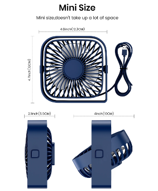 TOPK Mini Portable Fan USB Desk Fan