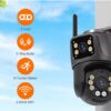 wffw 5K 10MP Outdoor WIFI IP Camera Dual Lens PTZ Camera iCsee