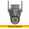 3 lens 3 Screens WIFI IP Outdoor Camera Motion Tracking PTZ Camera