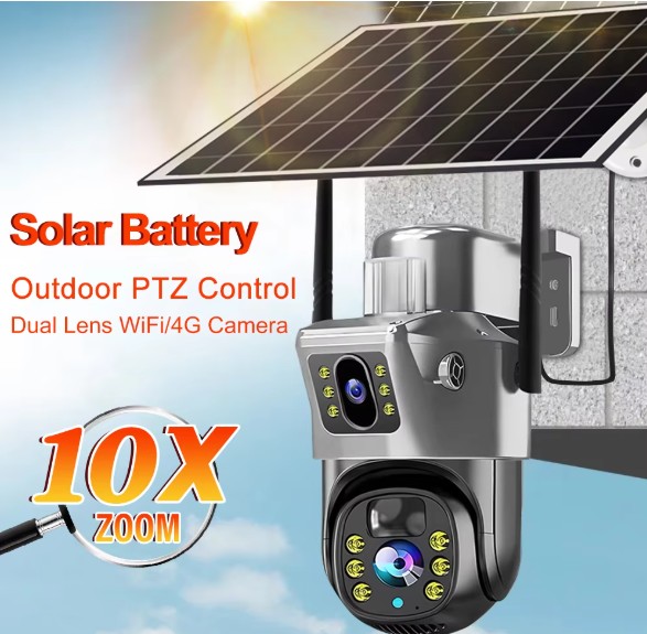 12MP 3 Lens 6K 4G Solar IP Camera V380 App