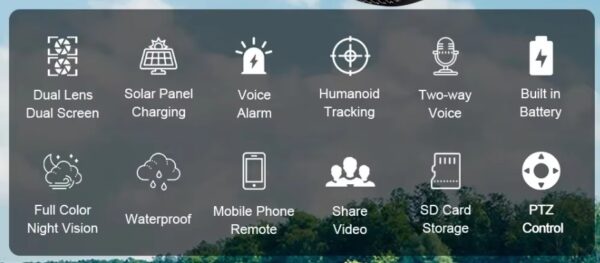12MP 3 Lens 6K 4G Solar IP Camera V380 App