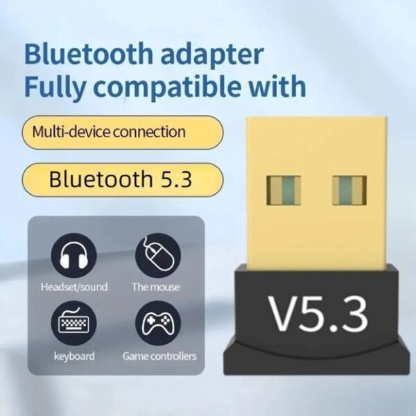 USB Bluetooth 5.3 Adapter Wireless Bluetooth Dongle for PC Laptop