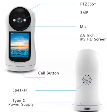 4MP 2K PTZ WIFI Camera Video Call