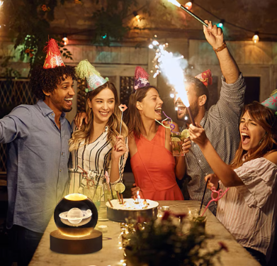 USB Night Light LED Crystal Ball Table Lamp 3D