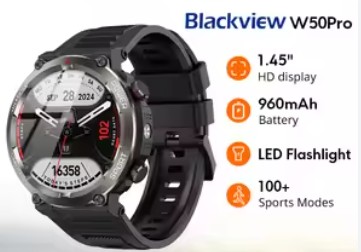 Blackview W50 Pro Smartwatch 1.45" Rugged Smartwatch