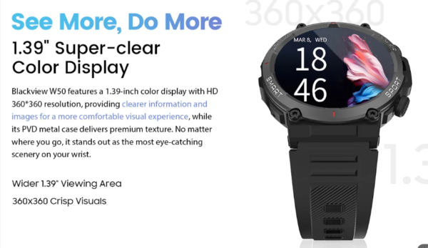 Blackview W50 Waterproof Rugged Smart Watch