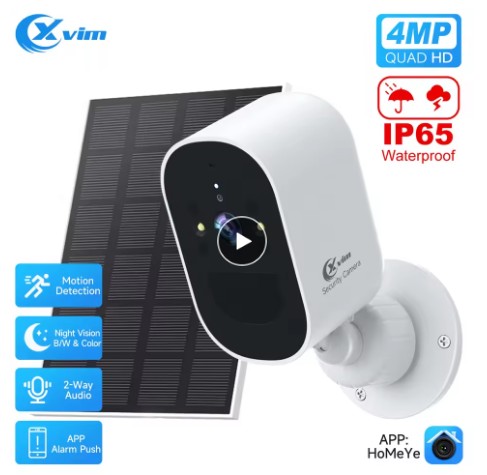 4MP WiFi Outdoor Solar Camera with Motion Detection