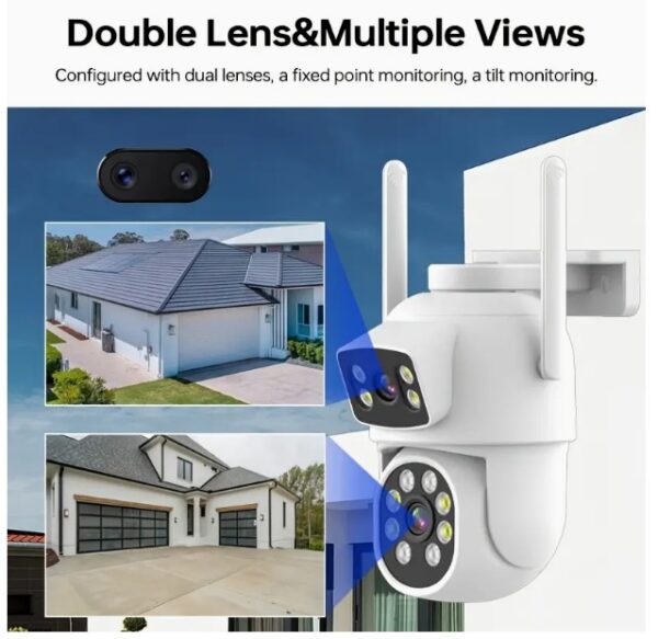 4MP Dual-Lens WIFI PTZ Camera Dual Audio - Yoose App
