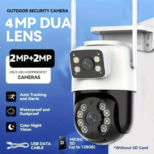 4MP Dual-Lens WIFI PTZ Color Night Vision Camera - Yoose App