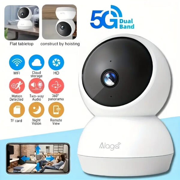 Alaga 360° Panoramic Indoor Security Camera AI Tracking Baby Monitoring