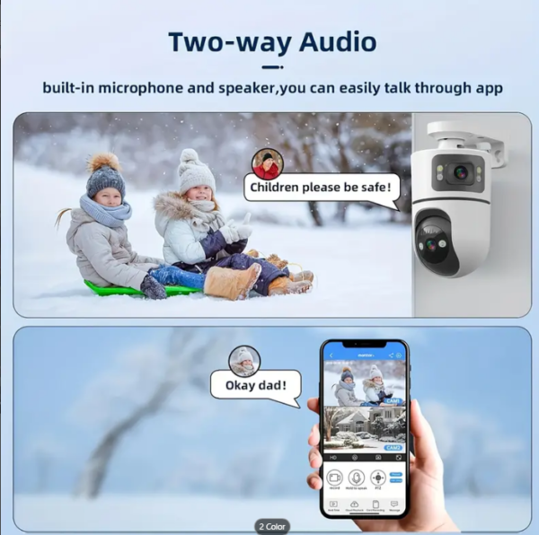 4MP Dual-Lens WIFI PTZ AI Tracking Camera Yoose App