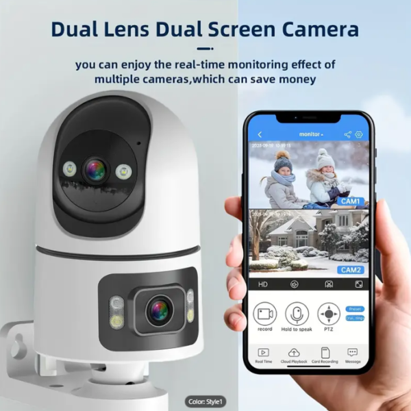 4MP Dual-Lens WIFI PTZ AI Tracking Camera Yoose App