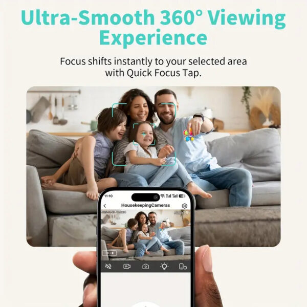 Alaga 360° Panoramic Indoor Security Camera AI Tracking Baby Monitoring