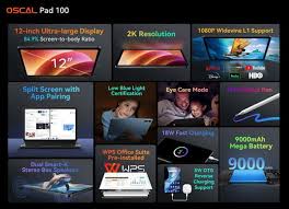 images (5) 12'' Oscal Pad 100 12GB 256GB Android 15