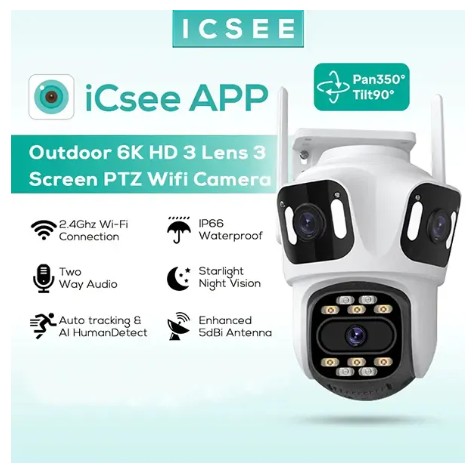 12MP Three lens WIFI IP Camera ICSEE