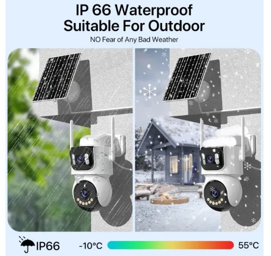 8MP 4G Solar Battery Camera PTZ Human Detection CCTV